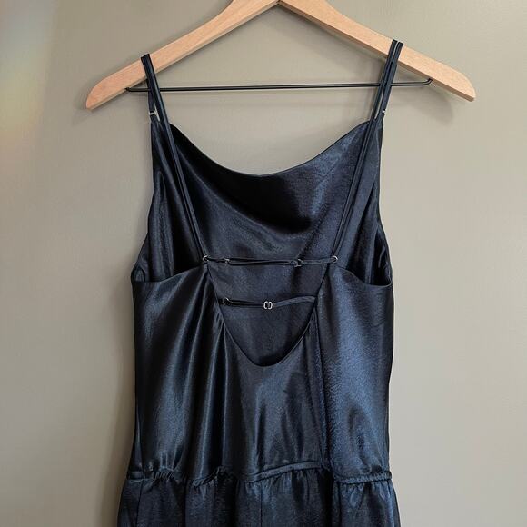 NWT Samsoe & Samsoe Fredericka Jumpsuit Navy Blue Satin Size Medium Cowl Neck - Picture 12 of 16